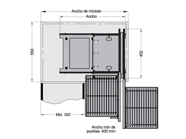 Rinconero mágico reversible de extracción completa antracita