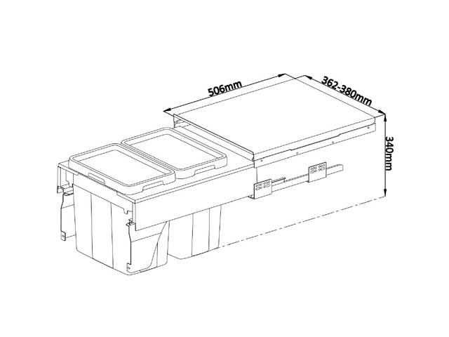 Cestos extraible para mobiliario.  2 x 13 L