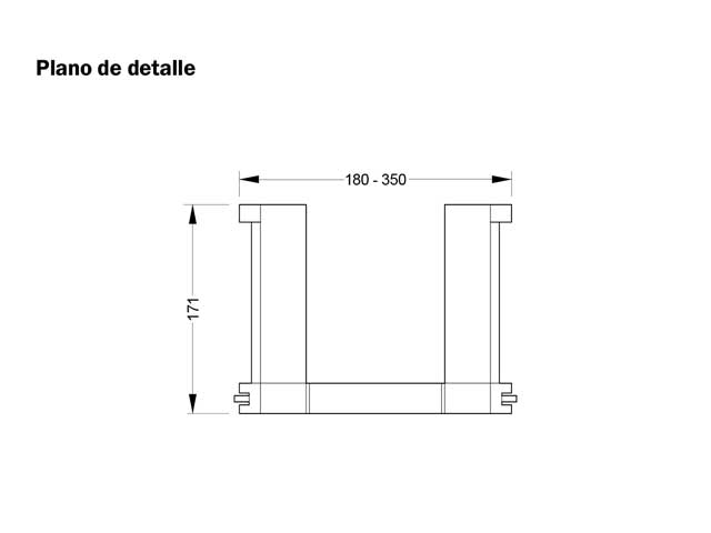 Porta platos para interior de cajón de 199 mm