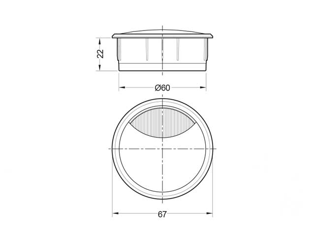 Pasacables circular con cepillo