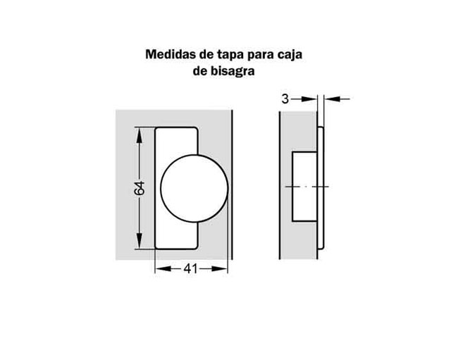 Bisagra para puertas de espesor Ø40