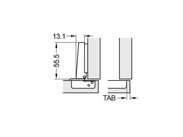 Bisagra de Ø35 con tornillo EURO