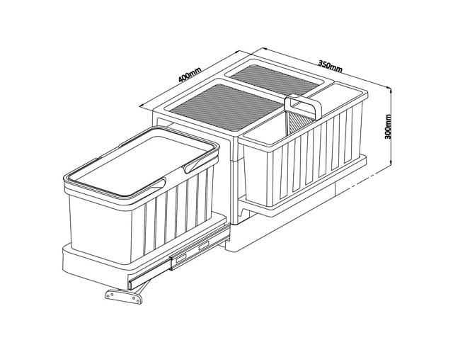 Cesto extraíble para puerta 15 L