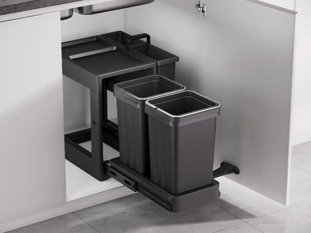 Cesto extraíble para puerta 2x10 L