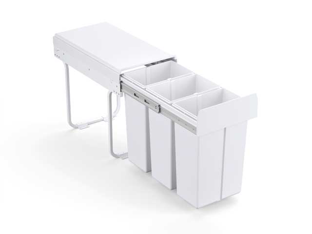 Cesto extraíble solo para puerta giratoria. 3 x 10 L