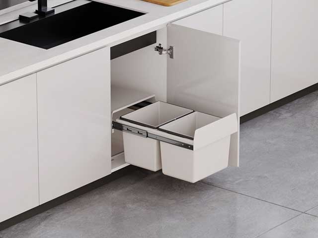 Cesto extraíble solo para puerta giratoria. 2 x 15 L