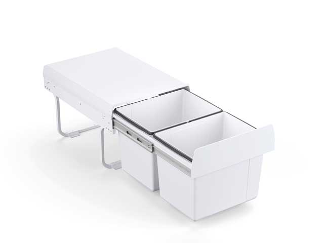 Cesto extraíble solo para puerta giratoria. 2 x 15 L
