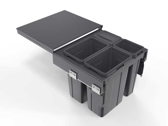 Cesto extraíble para mobiliario 2 x 21 L + 2 x 9 L