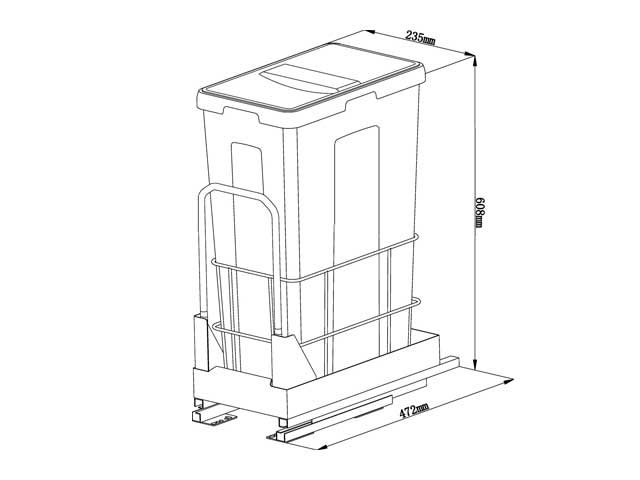 Cestos individuales para mobiliario 1 x 35 L
