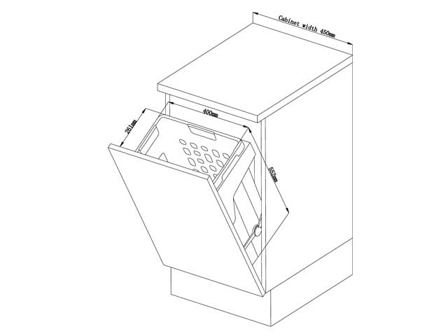 Cestos individuales para mobiliario Laundry 1 x 35 Ltrs.